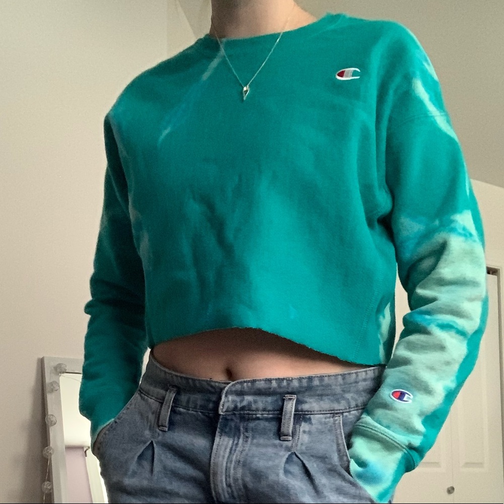 Blue Champion Cropped Crewneck